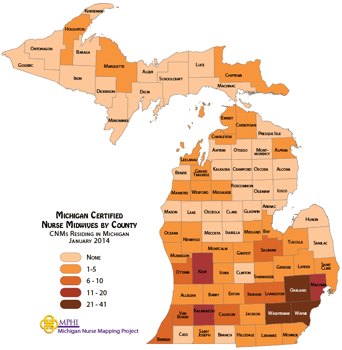 MI CNMs by county map